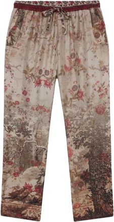Pierre-Louis Mascia Pantaloni in Seta Stampati Aloe - - Trousers - Donna - Multicolore - S