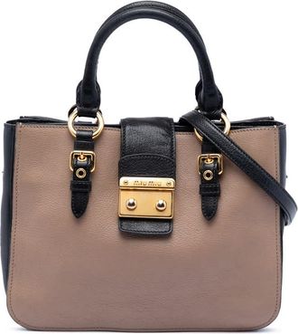 Miu Miu Pre-owned Miu Miu Bicolor Goatskin Madras Satchel Ladies DOX5THJS017S03D1