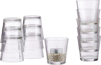 Relaxdays Relaxdays - Pack De 36 Vasos Vela, Para Velas De T&eacute; O Postres, Set Portavelas, Decorativo, Cristal, 7,5 Cm &Oslash;, Transparente