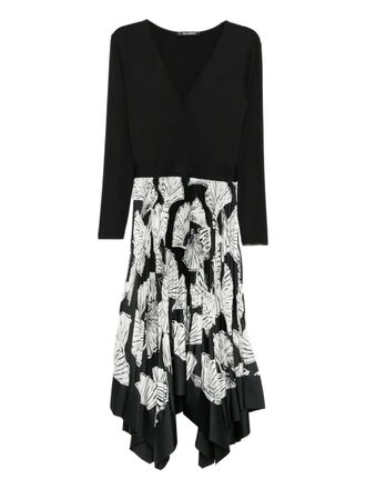 Karl Lagerfeld floral pleated dress - Black