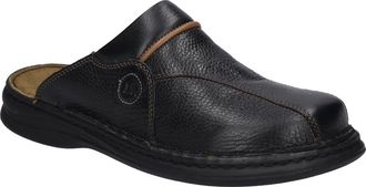 Josef Seibel Sabot JOSEF SEIBEL KLAUS, Herren, Gr. 39, schwarz (schwarz, cognac), Leder, Schuhe Sabot, Sommerschuh, Schlappen, Hausschuh, mit gepolsterter Lederinn