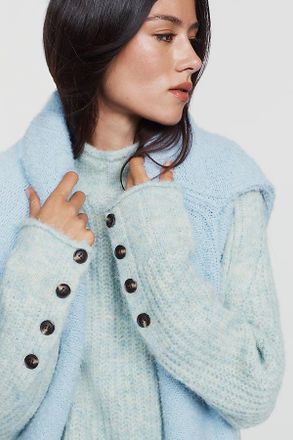 Pilcro Astrid Wool Blend Mock Neck Sweater