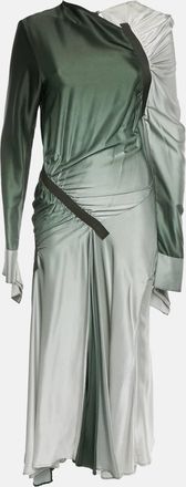 CHRISTOPHER ESBER Green Gradient Satin Draped Maxi Dress
