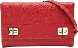 Prada Borsa a tracolla in pelle - Rosso