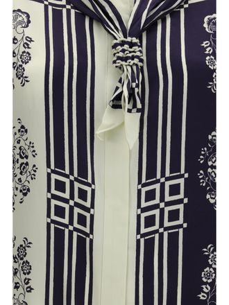Alemais Womens Silk Shirt Banderra With Scarf Ink