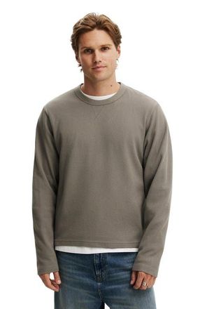 Cotton On Mens Cropped Fit Textured Long Sleeve in Slate Stone Waffle at Nordstrom, Size Xx-Small