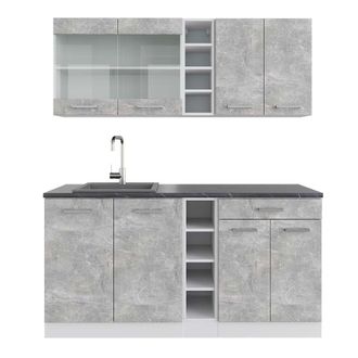 Vicco Cocina Vers&aacute;til R-line, Hormig&oacute;n/blanco, 160 Cm, Et Antracita