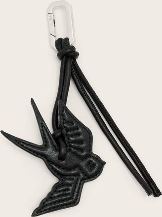 AllSaints Leather Swallow Leather Keyring, Size: One Size