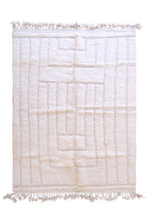 AFK Living Alfombra bereber marroqu&iacute; de pura lana blanca 238 x 333 cm