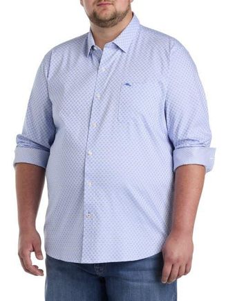Tommy Bahama Big & Tall Sarasota Ventura Stripe Sport Shirt in Blues at Nordstrom, Size Xx-Large