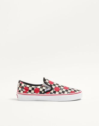 Valentino Garavani Sneaker Slip-On Valentino Garavani And Vans In Tessuto Con Stampa Vlogo Checkerboard E Dettaglio Pois Uomo BURRO/NERO/ROUGE PUR 40.5