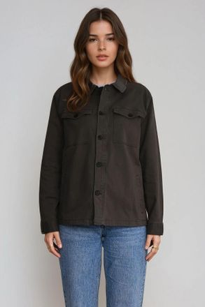 Perform Collection Twill overshirt - Donker olijfgroen