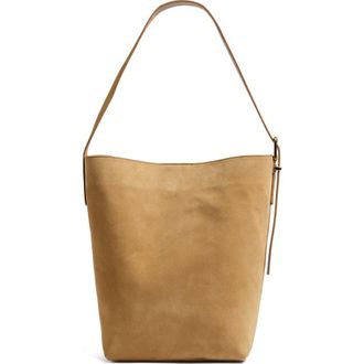Madewell Essentials Suede Bucket Bag in Tawny Khaki at Nordstrom Rack
