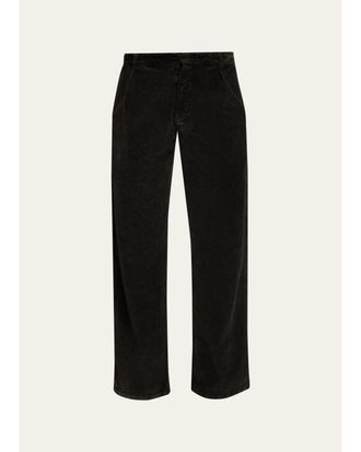 The Row Mens Paulo Mid-Rise Wide-Leg Corduroy Pants