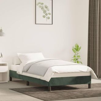 vidaXL Estructura De Cama Sin Colch&oacute;n Terciopelo Verde Oscuro 90x190cm Vidaxl