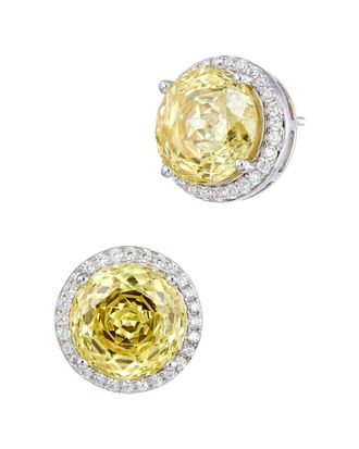 Savvy Cie Jewels Silver CZ Stud Earrings