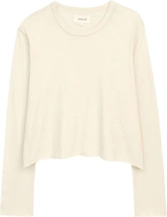 The Great. Crop Long Sleeve Tee - Dames - Longsleeves - Beige - XS - Katoen - Tops