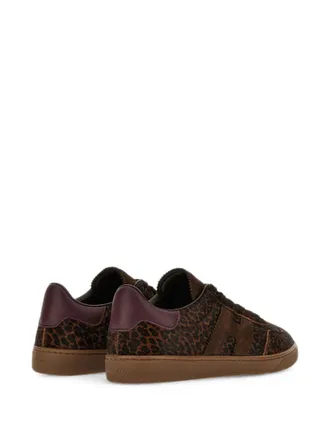 Hogan Leopard-Print Leather Sneaker - Brown