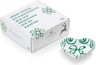 Gmundner Keramik Gmundner Keramik - Gmundner Cer&aacute;mica Verde Flameado, Cuenco En Forma De Coraz&oacute;n (l 10 Cm)