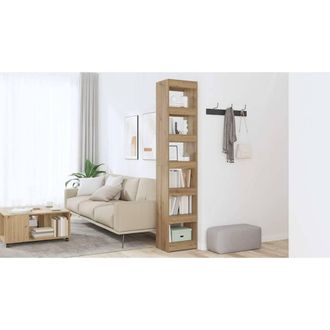 Berkfield Home Decorative Book Cabinet/Room Divider Artisan Oak 40x30x198 cm in Brown | Size: 40 x 30 x 198 cm