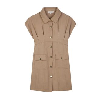 Michael Kors Shirt Dresses, female, Beige, Size: XS Shirt Dresses