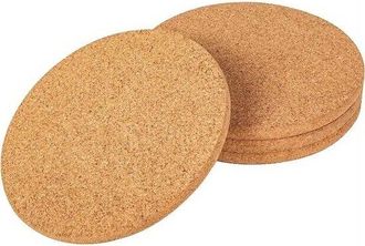 OEM Paquete De 4 Agarraderas De Corcho Para Ollas, Agarraderas Redondas Resistentes Al Calor, Almohadillas De Cocina Multifuncionales, Madera Natural