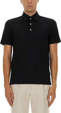 Ermenegildo Zegna Black Shirt Collar Polo