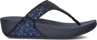 FitFlop Blauwe Glitter Slippers Lulu Stijl - Dames - Sleehakken - Blauw - 43 EU - Leer - Schoenen
