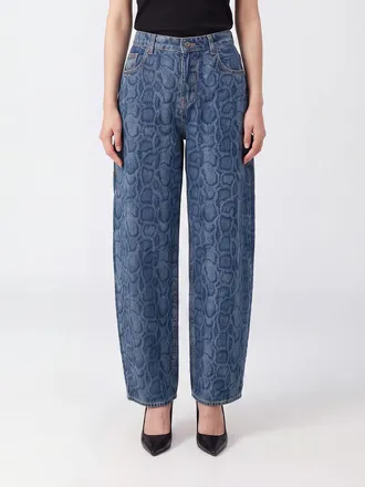 Liu Jo Jeans a vita alta in denim di cotone con stampa animalier