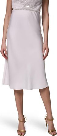 DKNY Satin Midi Skirt in Cream at Nordstrom, Size 14