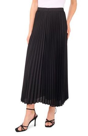 Halogen Pleated Midi Skirt in Rich Black at Nordstrom Rack, Size X-Large