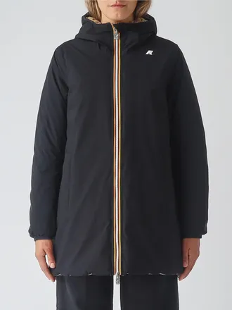 K-Way Denise Reversible and Padded Knee-Length Parka with Hood