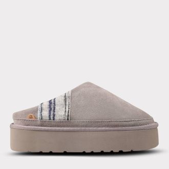 Lamofootwear Womens Jane Slip On Platform Slipper In Grey/multi