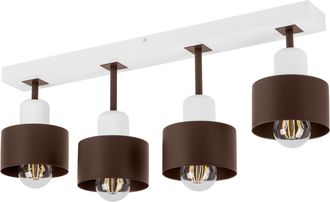 OEM L&aacute;mpara De Techo Blanca De Madera Y Metal De Estilo Escandinavo, 4xe27, Iluminaci&oacute;n Led Moderna Para Sal&oacute;n, Cocina, Dormitorio, Habitaci&oacute;n Infantil, L