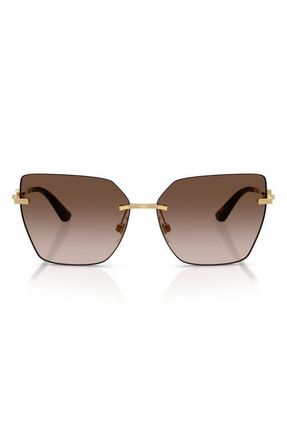 Dolce & Gabbana 62mm Oversize Gradient Cat Eye Sunglasses in Gold/brown Gradient at Nordstrom