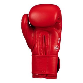 OEM Guantoni Da Boxe Adidas Aiba In Vera Pelle Certificata, Colore Rosso, 12 Oz