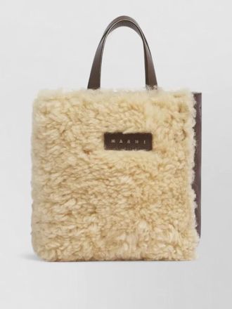 Marni museo mini tote shearling texture strap