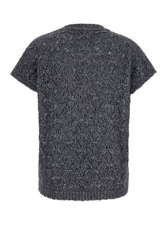 Fabiana Filippi Womens T-Shirt Merino-Alpaca Grey Merino Wool Top