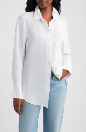 Rails Knox Linen Blend Button-Up Shirt in White at Nordstrom, Size Xx-Small