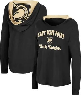 Colosseum Womens Colosseum Black Army Black Knights Catalina Hoodie Long Sleeve T-Shirt at Nordstrom, Size Xx-Large