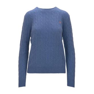 Ralph Lauren Round-neck Knitwear, female, Blue, Size: M Round-neck Knitwear