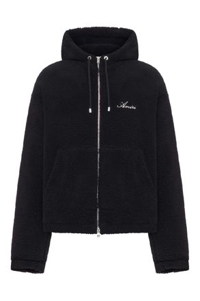 Amiri BONES FLEECE ZIP HOODIE Size: XL, colour: BLACK