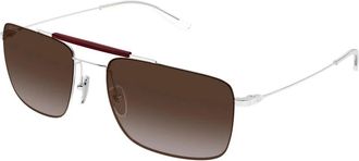 Gucci Rechthoekige Zonnebril - Heren - Zonnebrillen - Grijs - 59 MM - Nylon - Accessoires