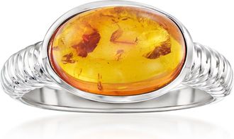 Ross-Simons Amber Ring in Sterling Silver