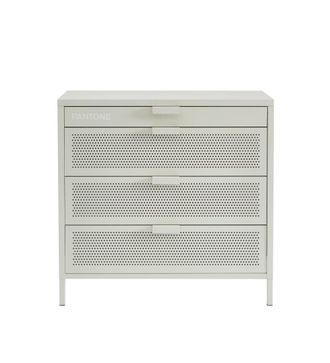 Pantone C&oacute;moda met&aacute;lica de 4 cajones beige arena