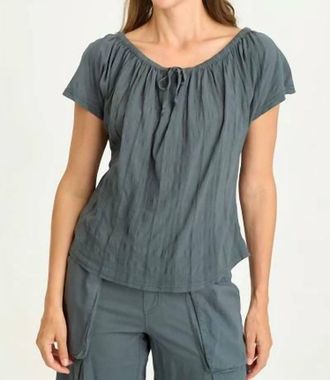 Xcvi Selda Textured Gauze Cinched Top In Hawthorn Leaf