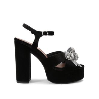 Kurt Geiger Womens Velvet Bow Platform Sandal Sandals - Black - Size UK 8