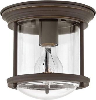 Netlighting Hinkley Hadrian 1 Light Flush Mount Oil Rubbed Bronze with Glass IP44