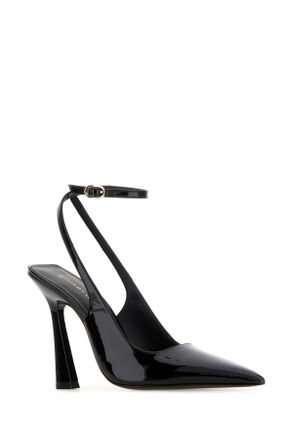 Stuart Weitzman Womens Black Leather Vinnie 100 Pumps Scarpe Con Tacco
