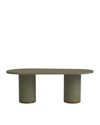 Hannun Mesa de comedor de microcemento en color verde oliva 200 cm